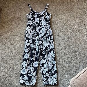 Old Navy Floral Black and White Jumpsuit